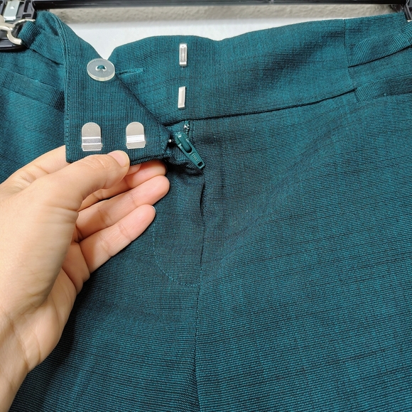 New York & Company Stretch Green Esmeralda Teal Straight Leg Pants Sz 6 Low Rise - Picture 6 of 16
